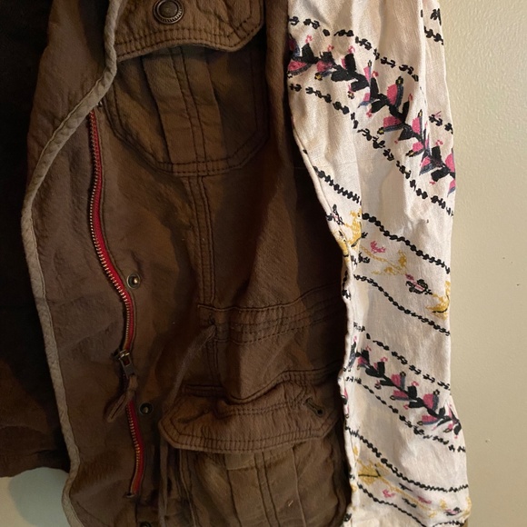 Free People Brown Jacket with Embroidered Sleeves - Picture 3 of 4